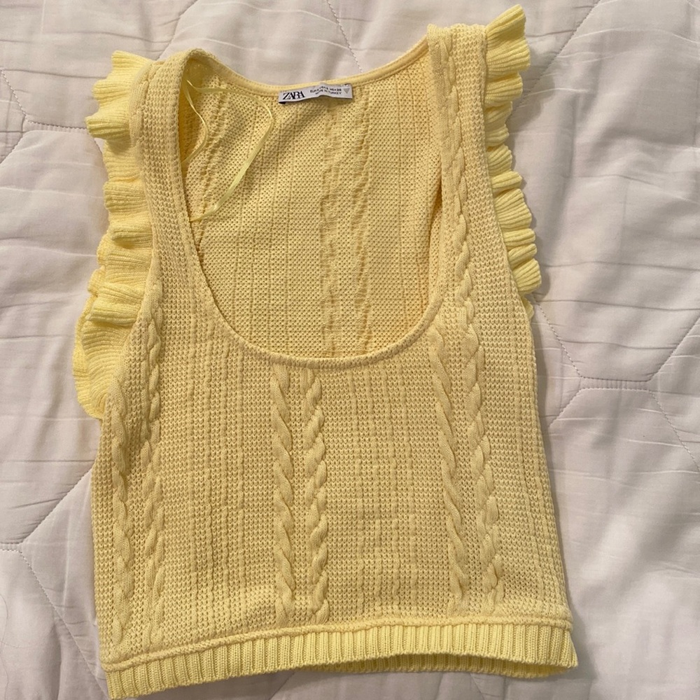 Zara knit ruffle top